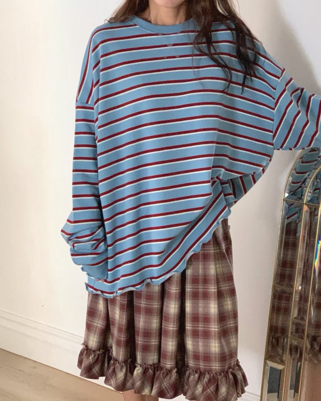 橫間波浪邊長Tee