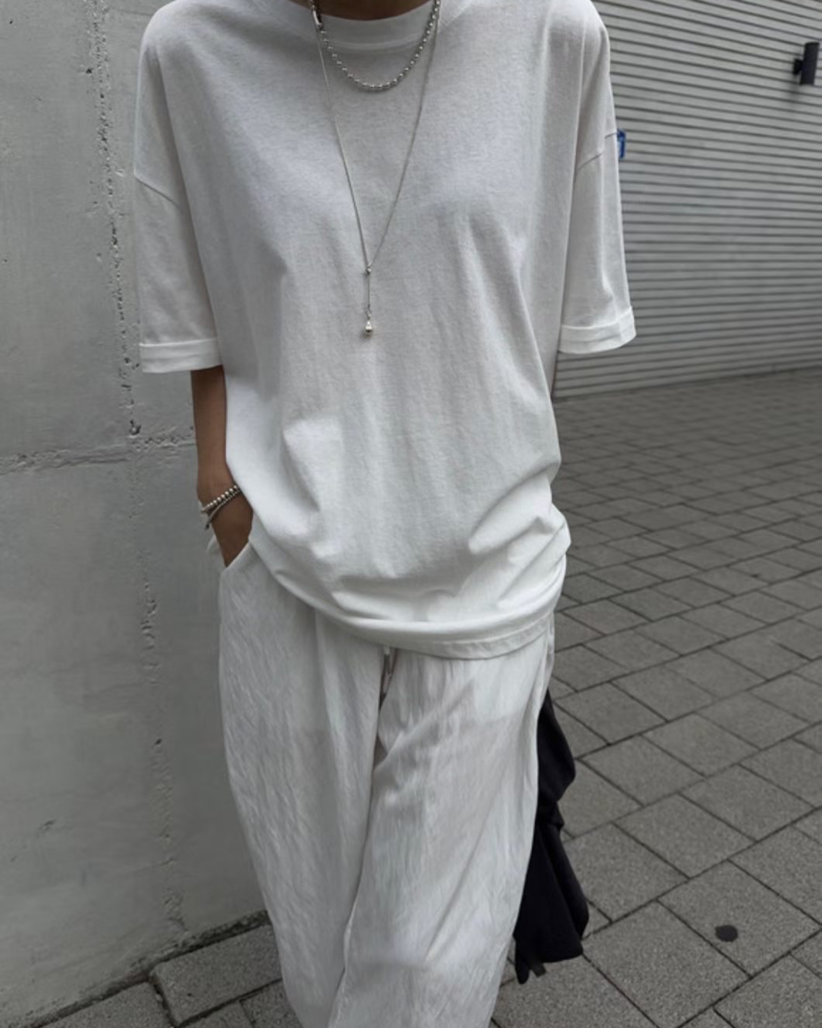 摺袖長Tee