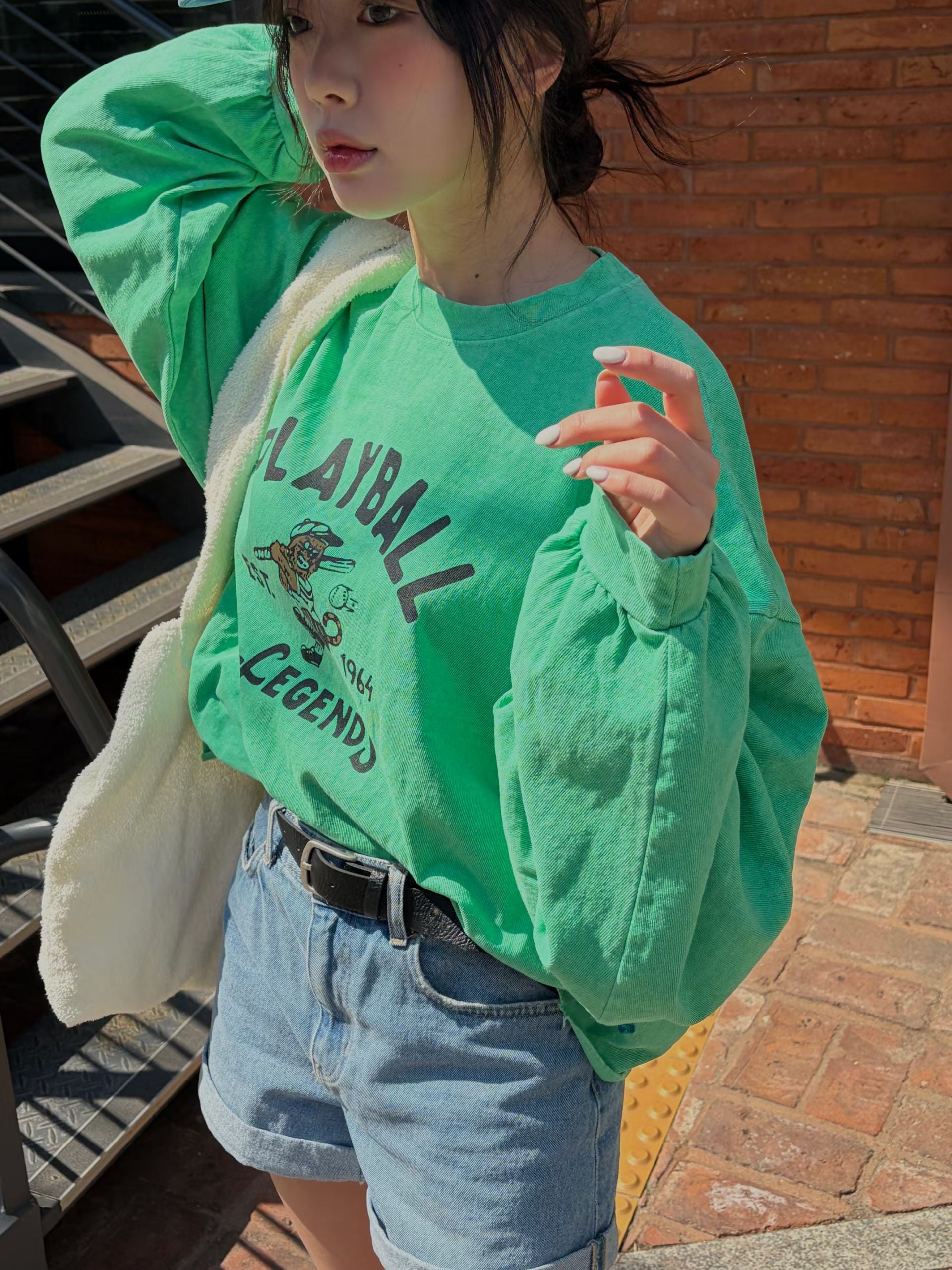 ”PlayBall“束袖Tee