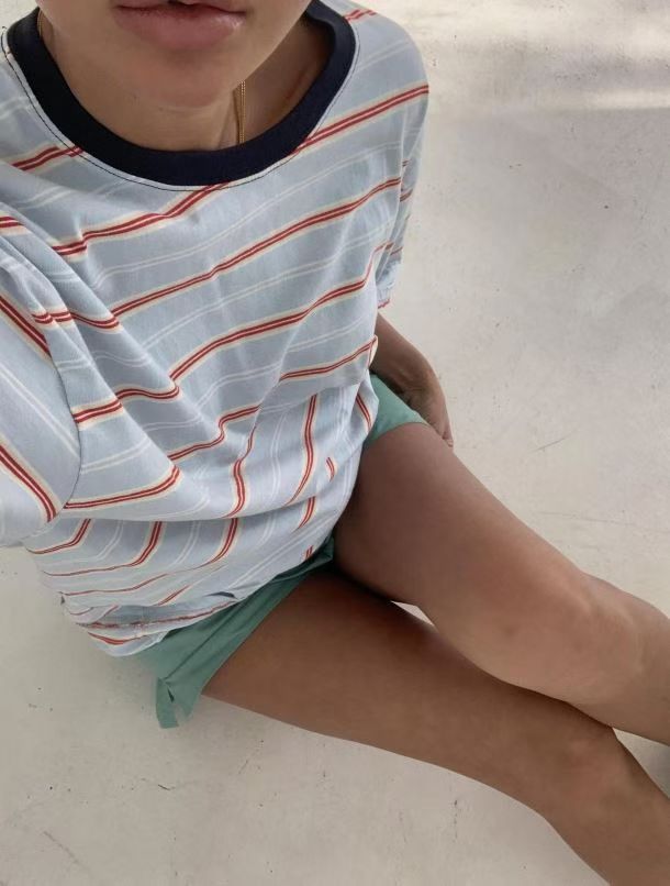 領拚色橫間Tee