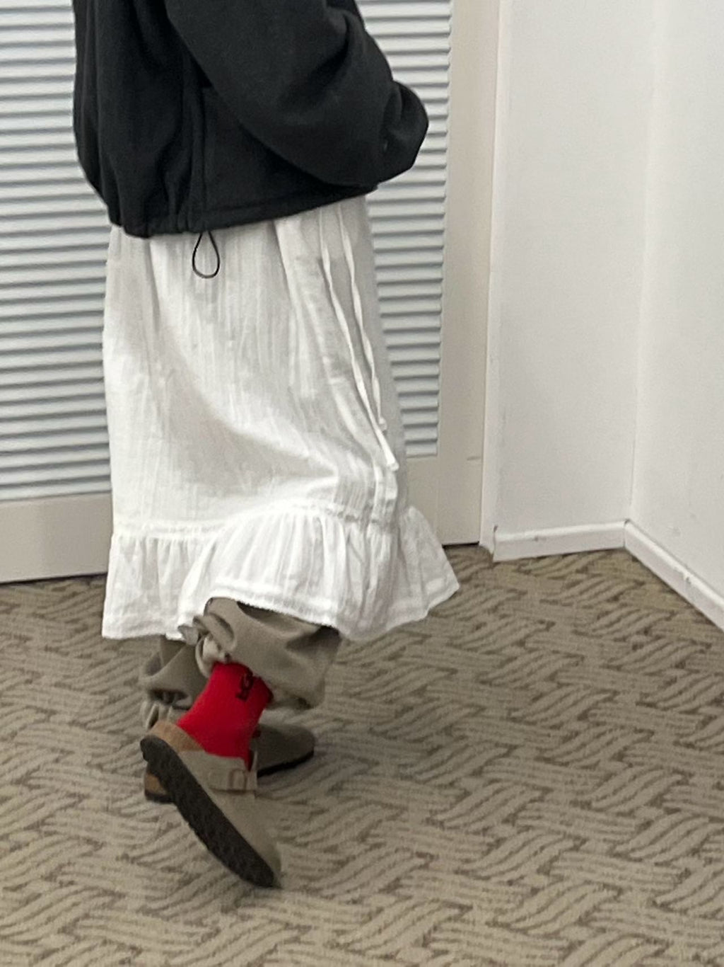Lace腳半摺長裙