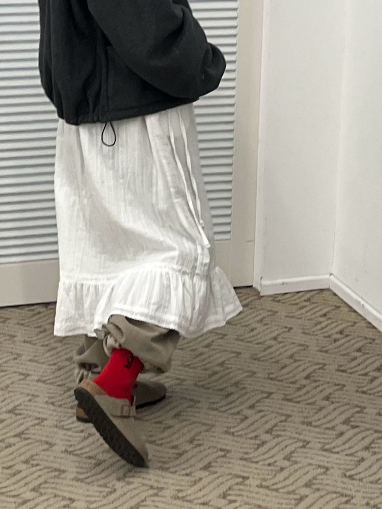Lace腳半摺長裙