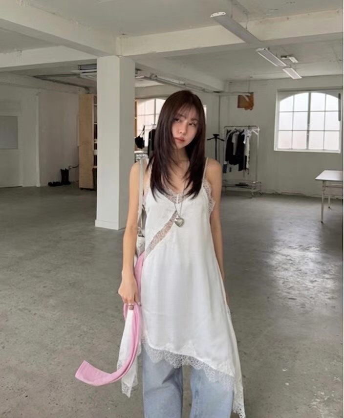 絲質lace吊帶連身裙