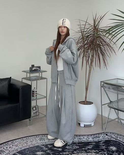 布料闊褲(set裝可另購有帽zip up外套)