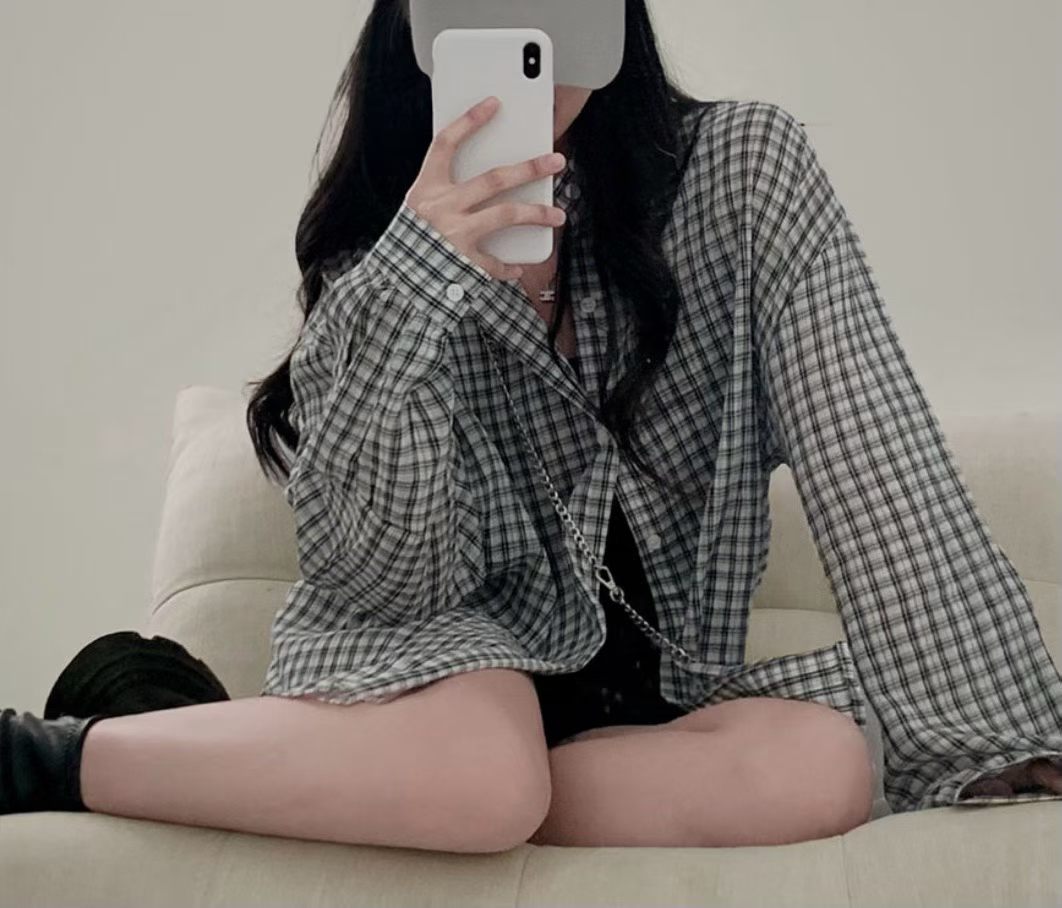 細格仔長裇衫