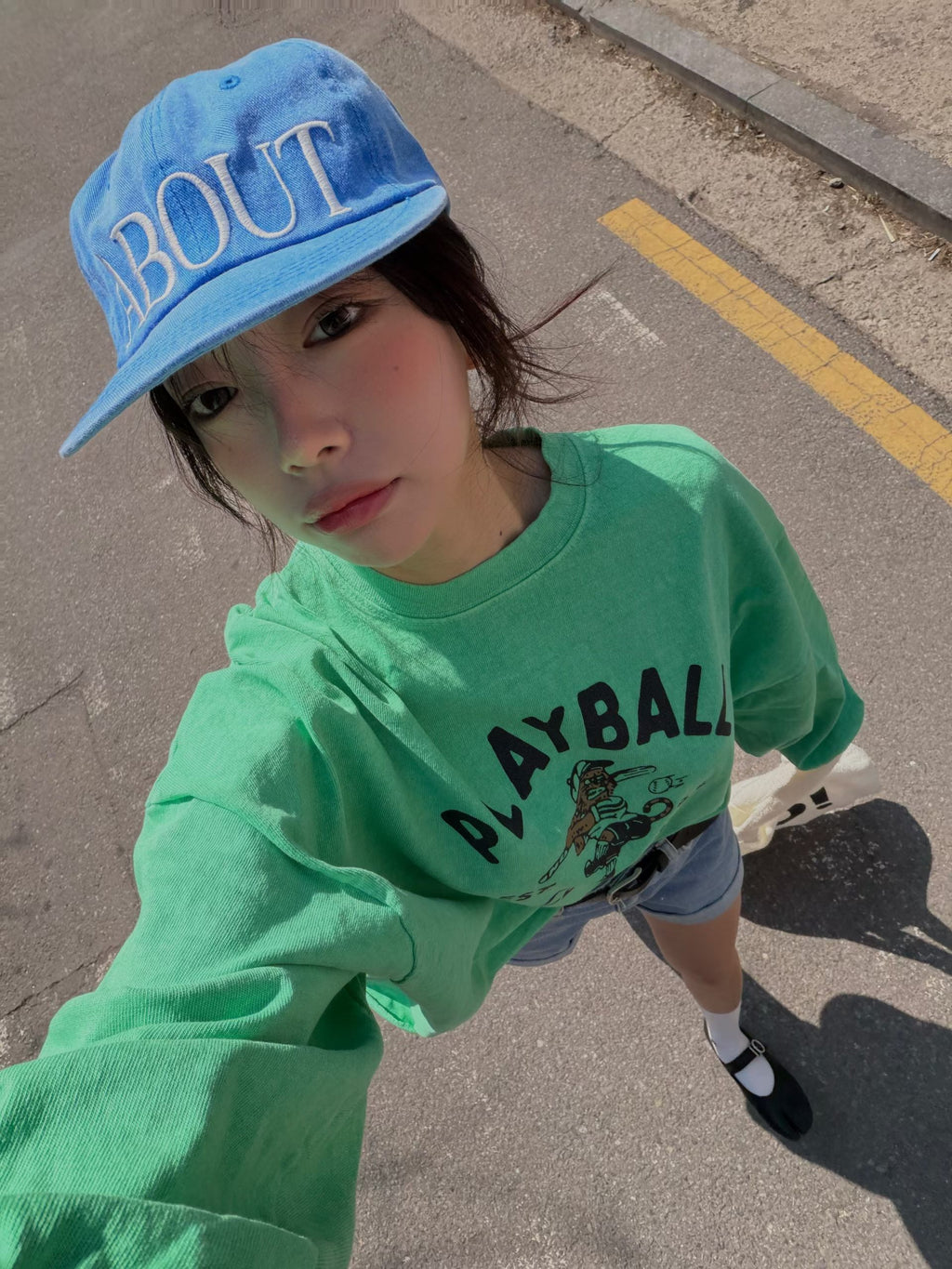 ”PlayBall“束袖Tee