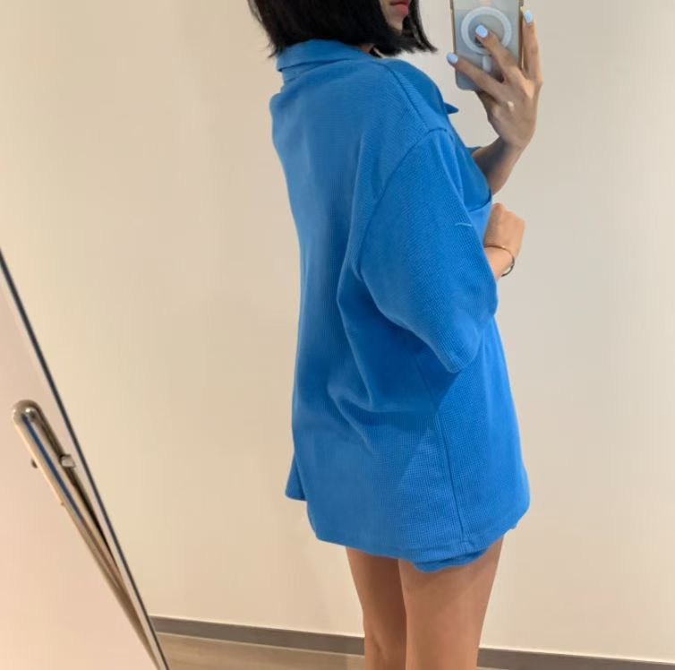 polo領窩夫格Tee (set裝可另購窩夫格短褲)