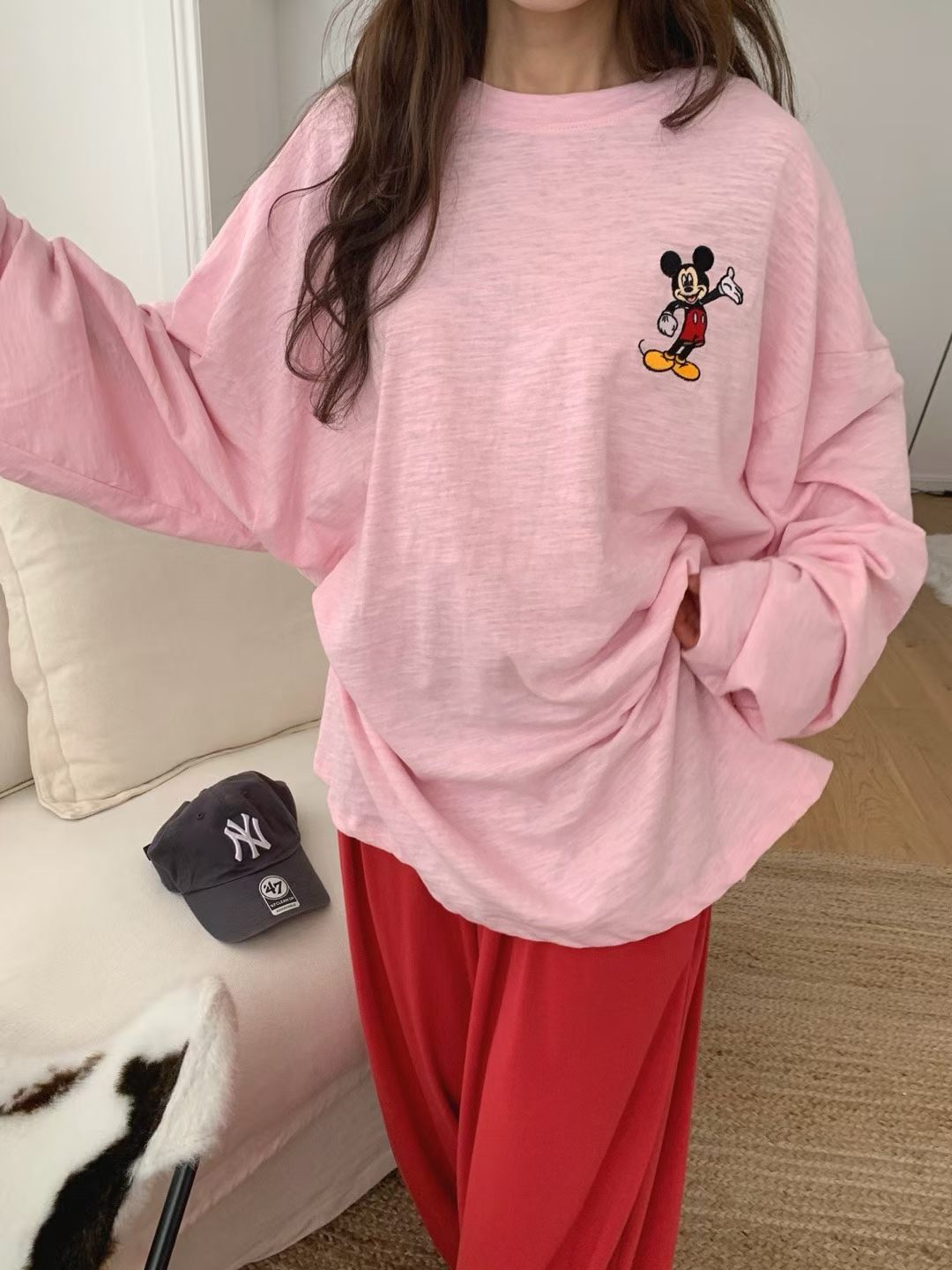 Mickey淨色薄Tee