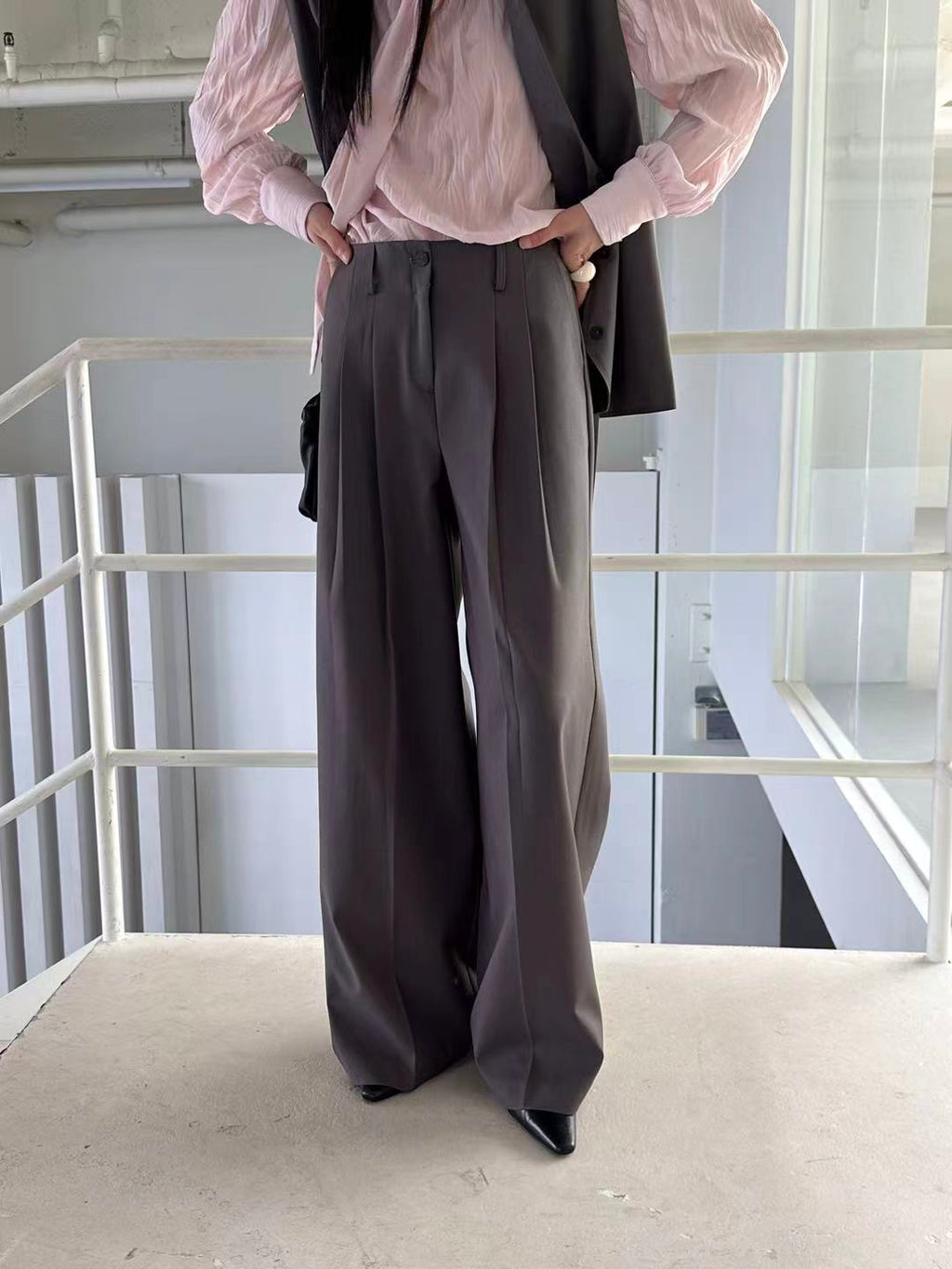 闊西褲(套裝可另購長背心外套)