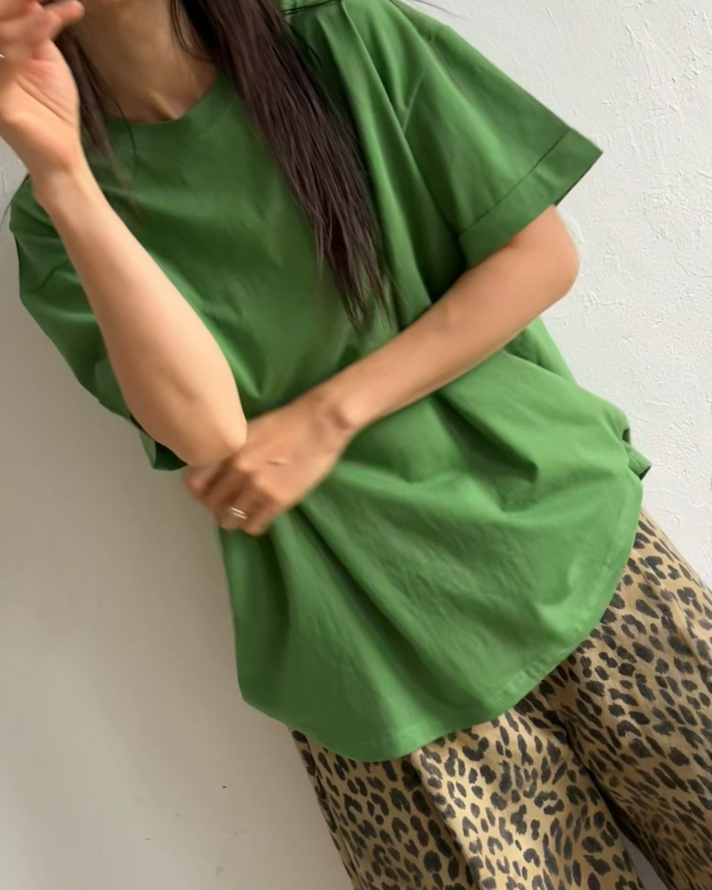 摺袖長Tee