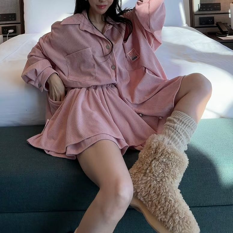 兩袋燈芯絨恤衫(set裝可另購燈芯絨短裙褲)