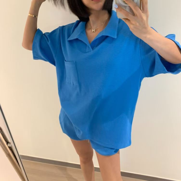 polo領窩夫格Tee (set裝可另購窩夫格短褲)