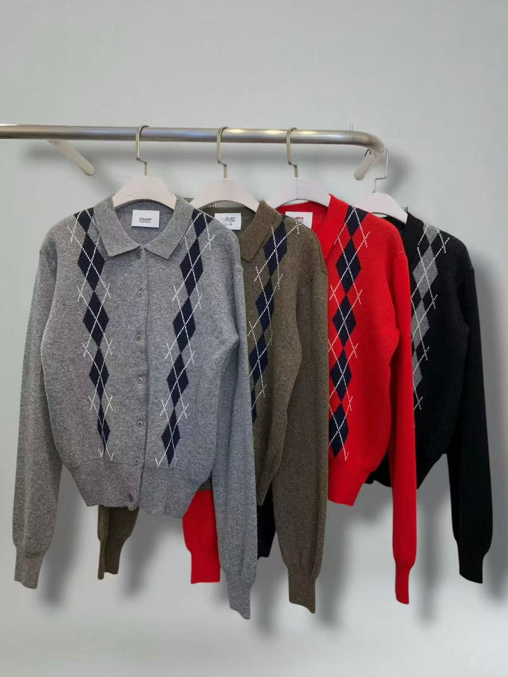 反領菱格冷外套