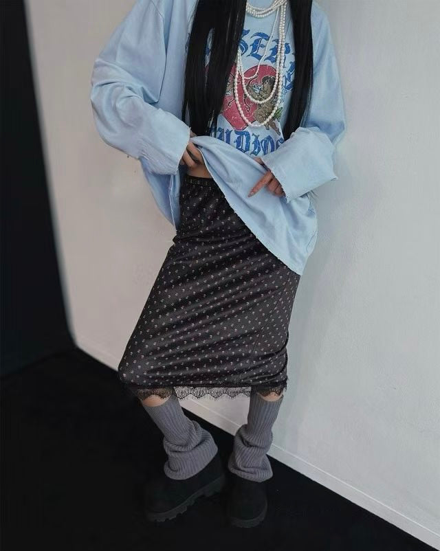 天使拚色長Tee
