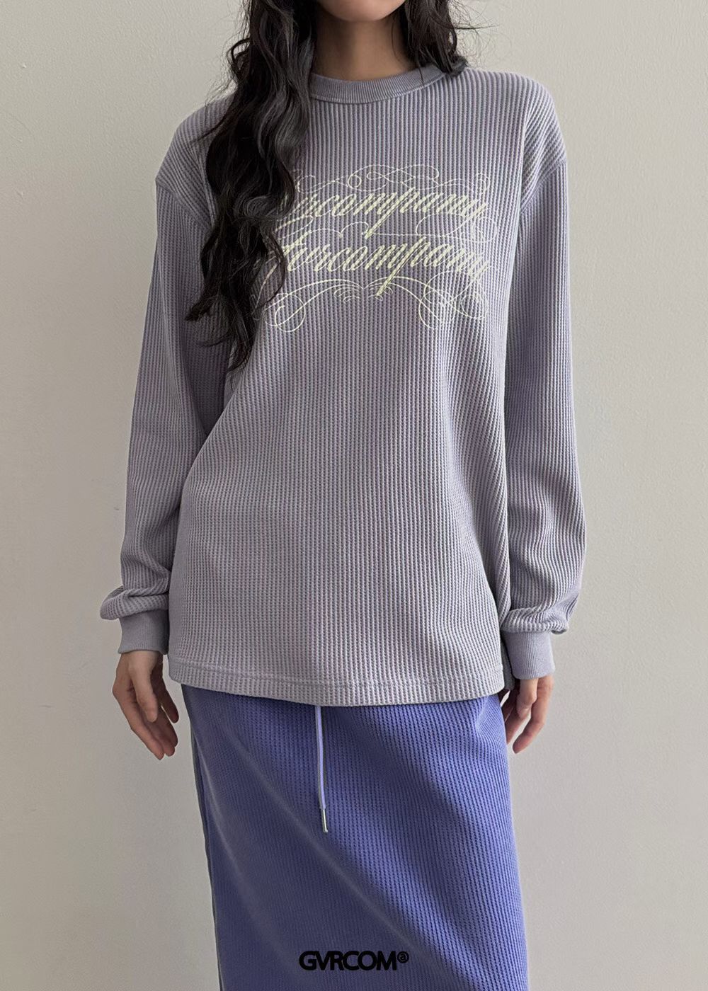 坑紋英文字長Tee