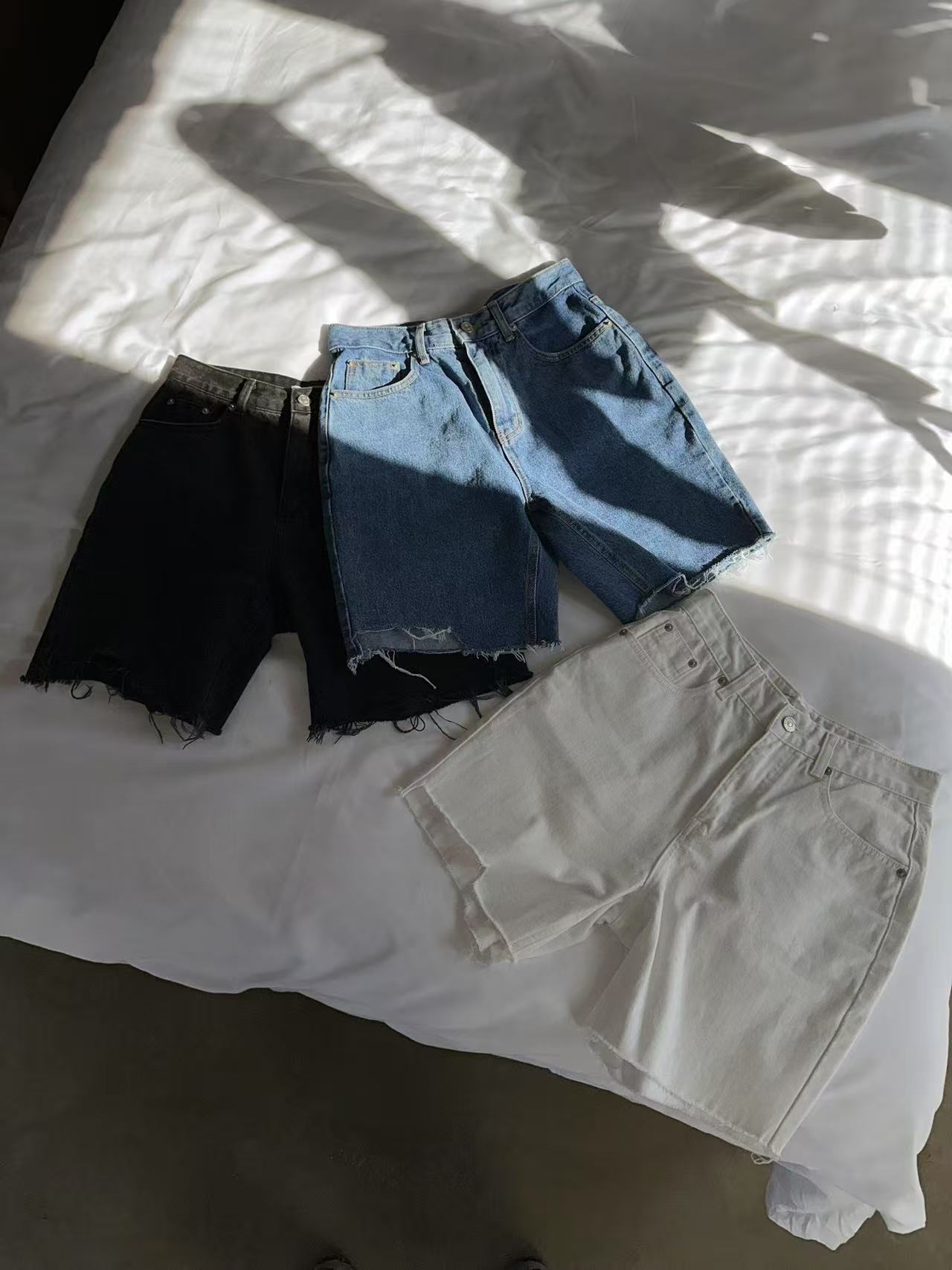披邊牛仔短褲