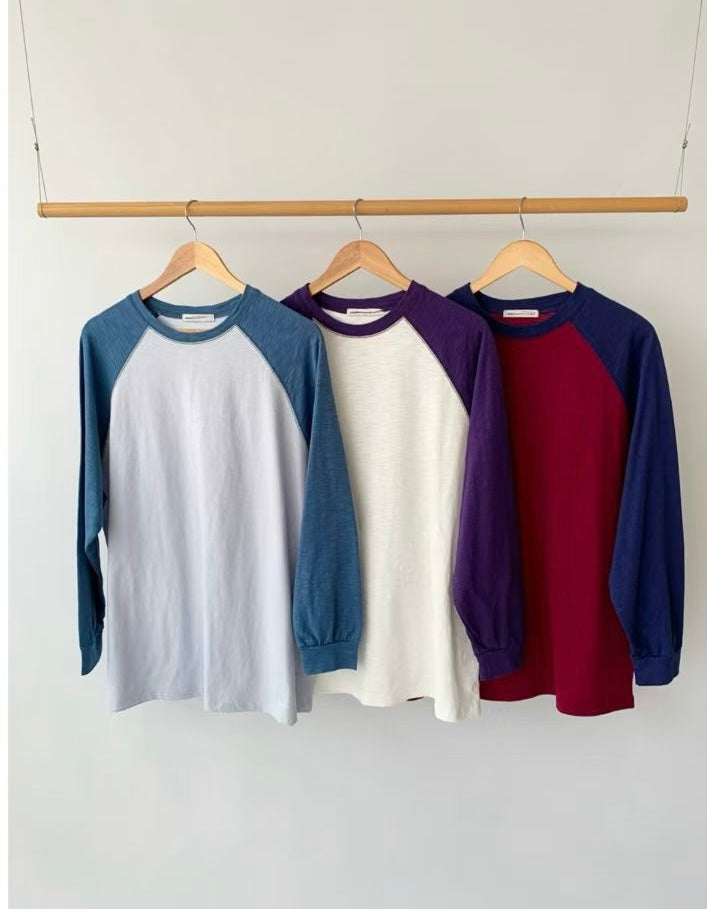 撞色牛角膊Tee