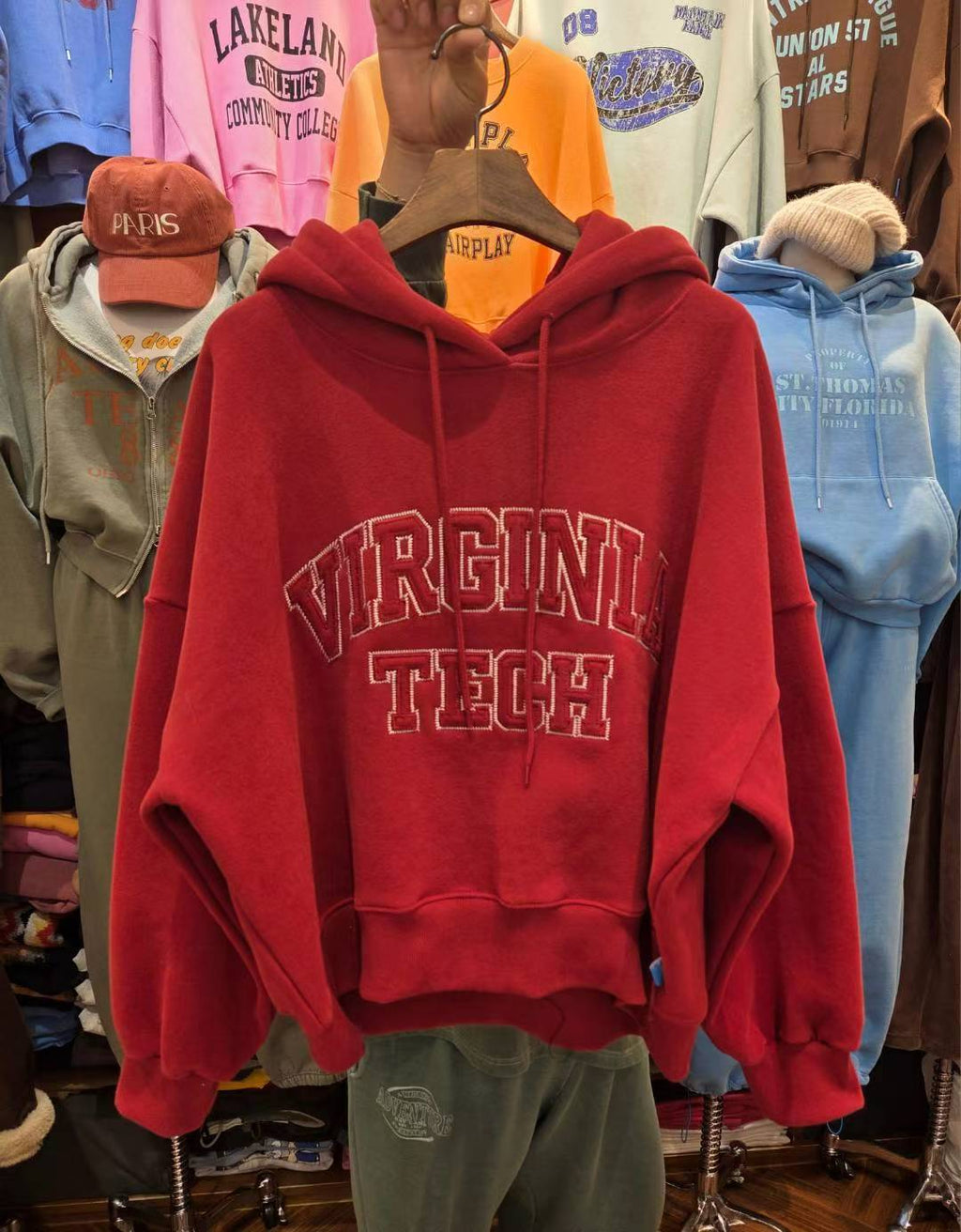 “VIRGINIA”有帽抓毛衛衣