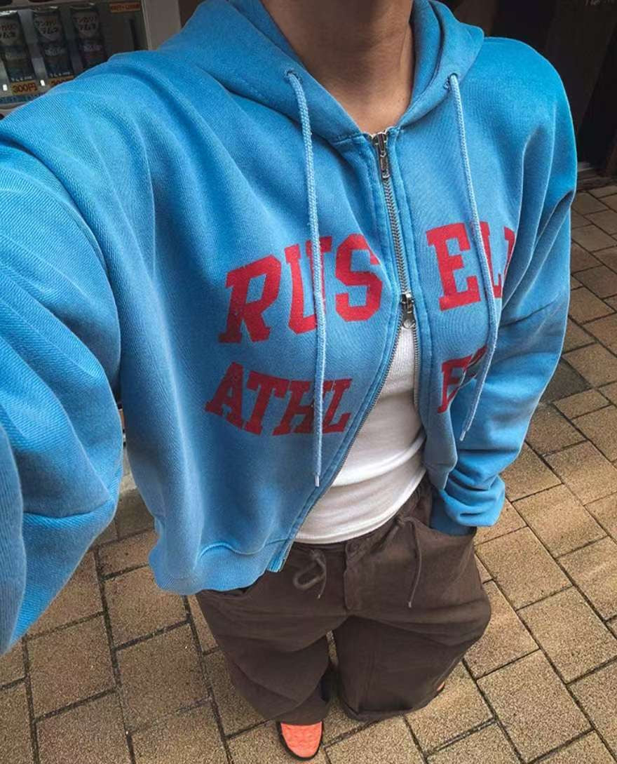 英文字有帽外套