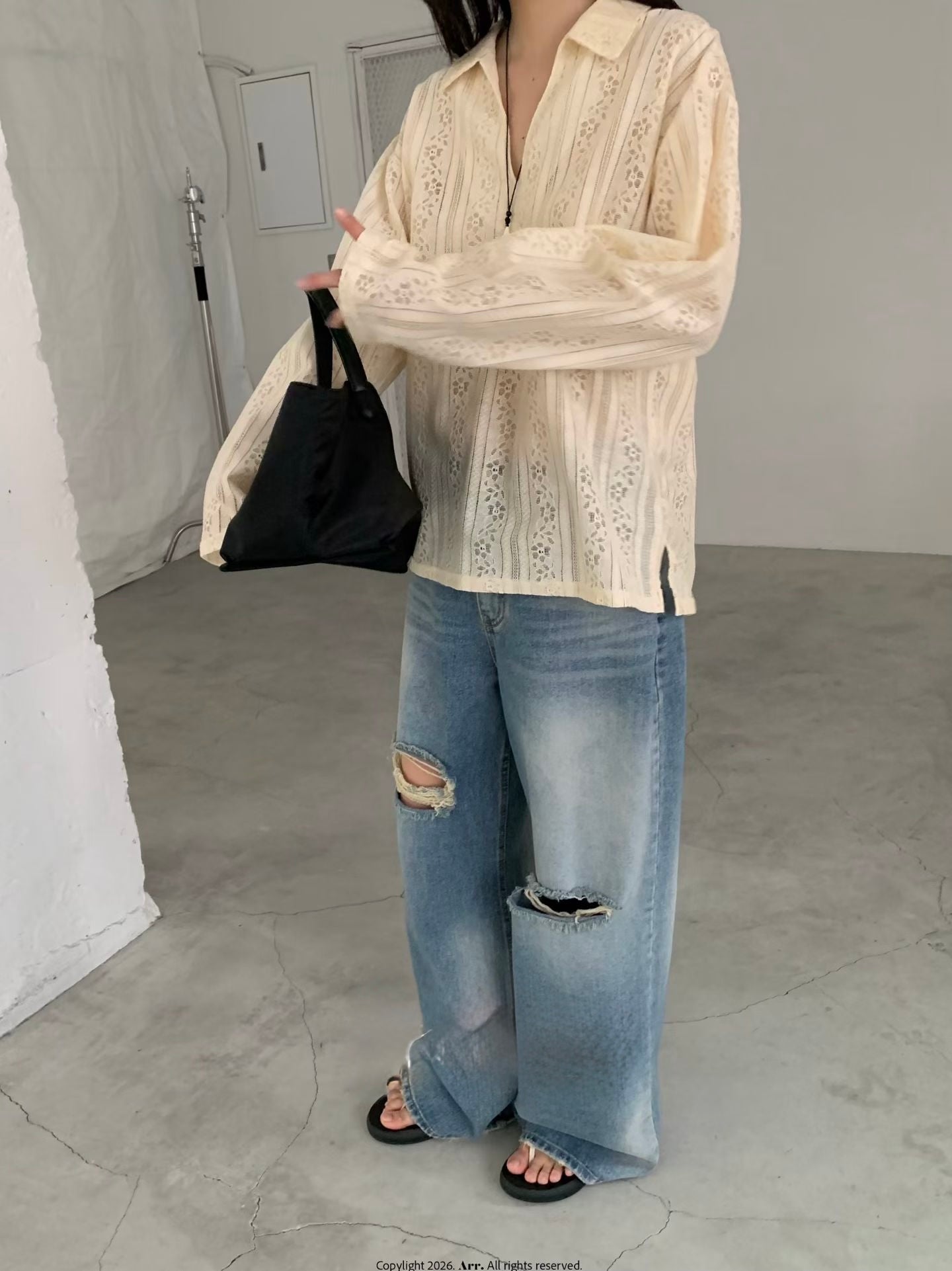 Lace V領Tee