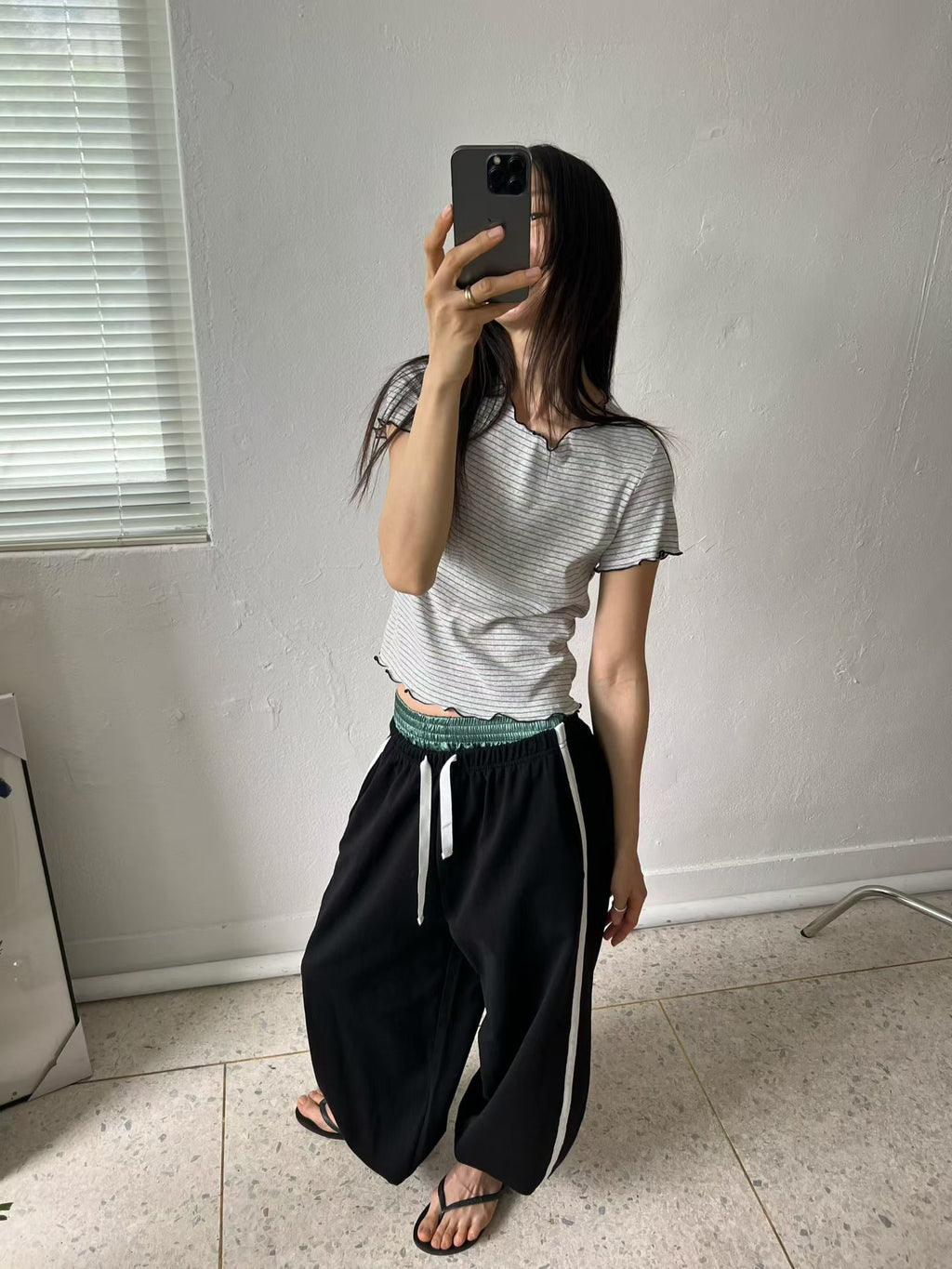 側間束腳布褲