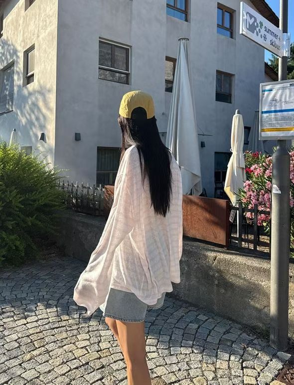 橫間防曬薄長Tee