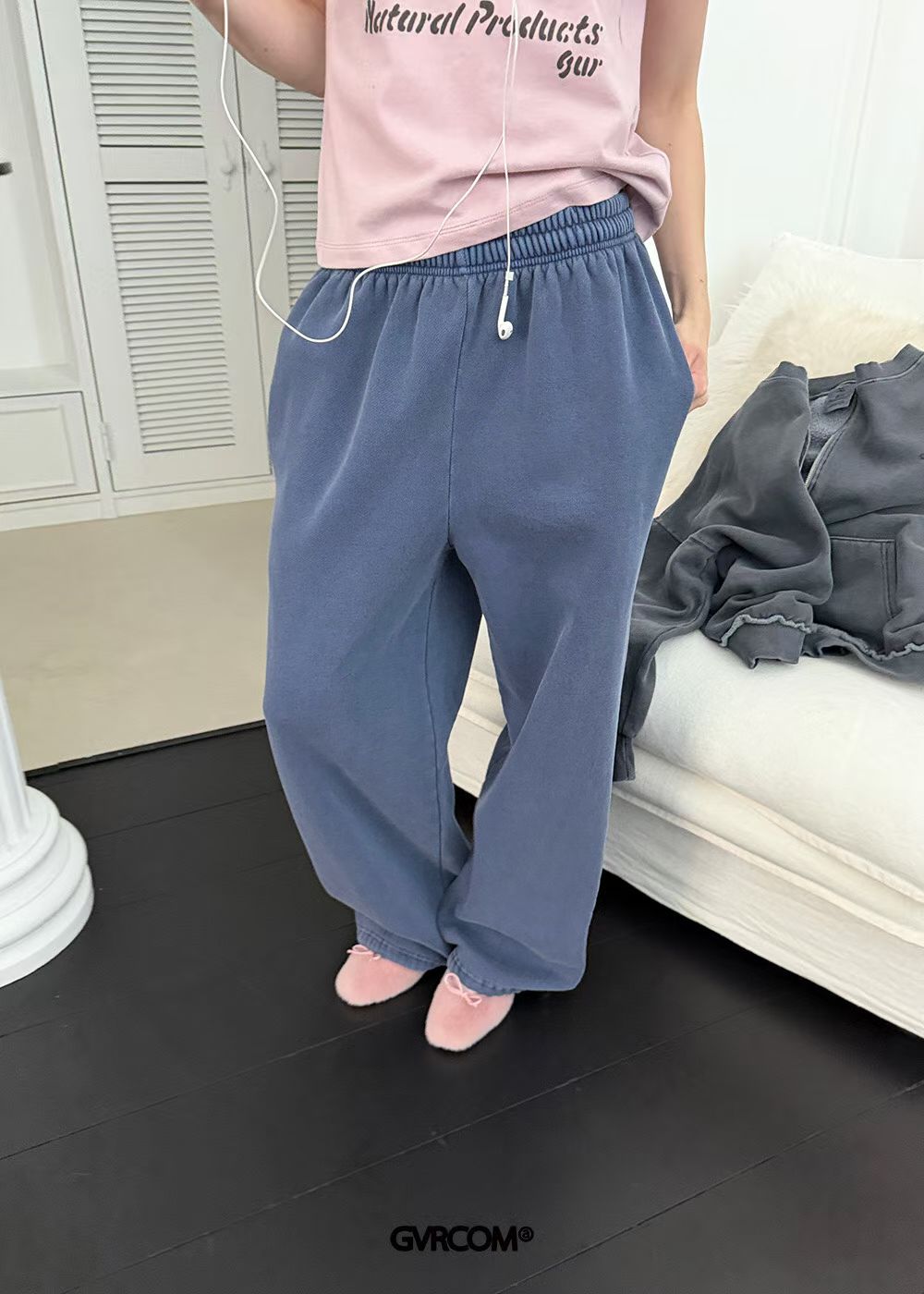 索腳抓毛裏洗水布褲