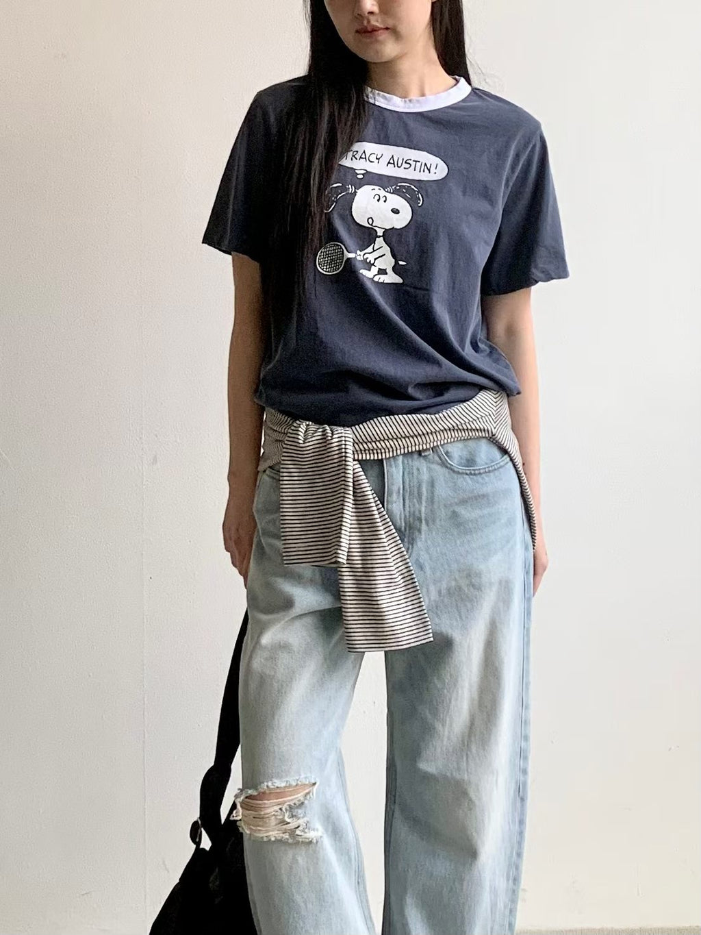 拚色Snoopy短袖Tee