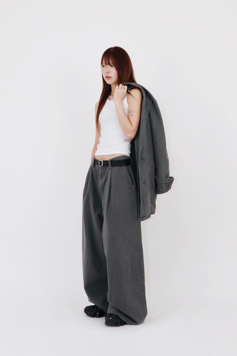Over Size cut洗水西裝褸(set裝可另購洗水Curved Jeans)