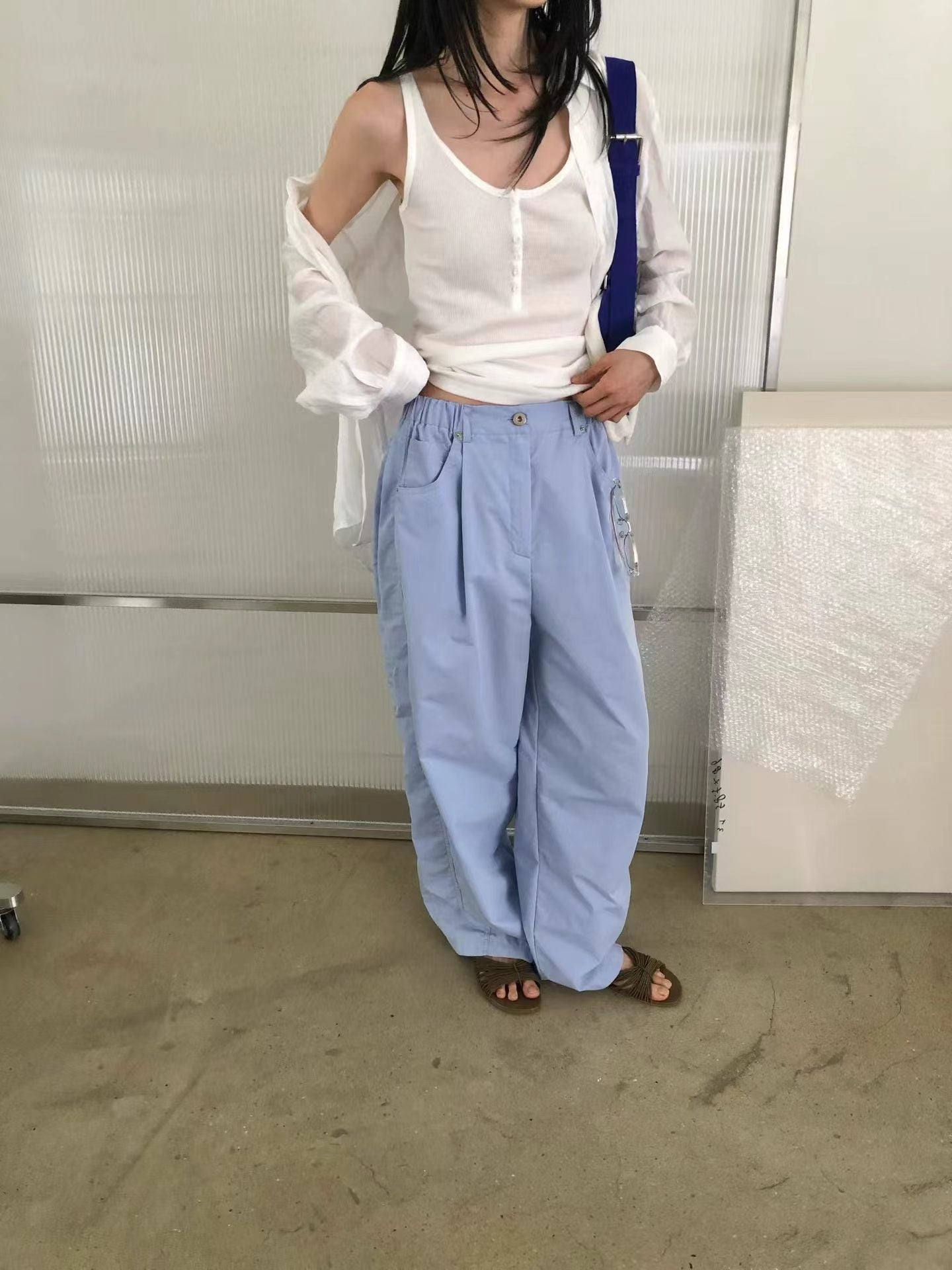 兩側束腰褲