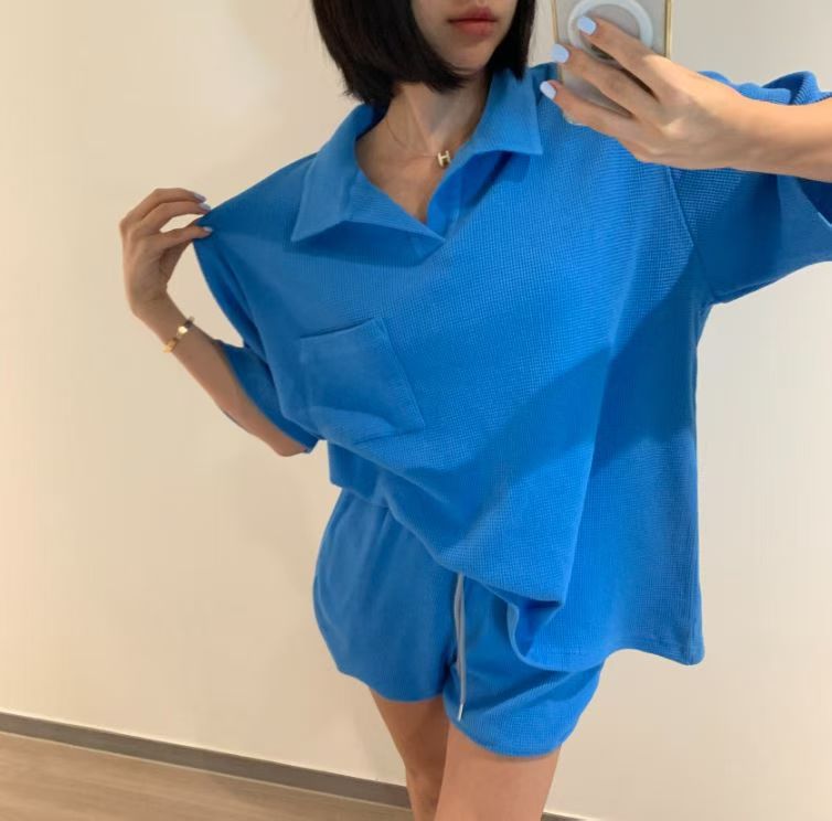 polo領窩夫格Tee (set裝可另購窩夫格短褲)