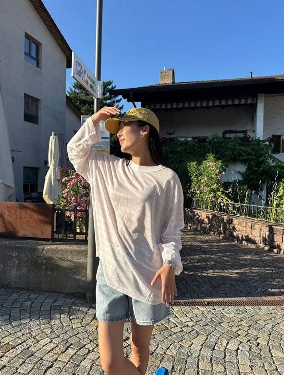 橫間防曬薄長Tee