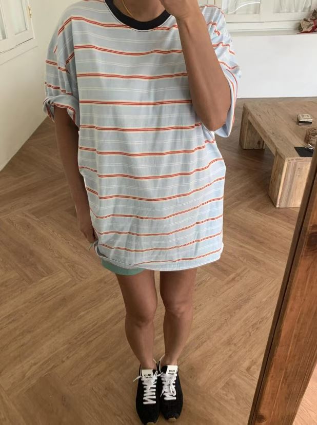 領拚色橫間Tee