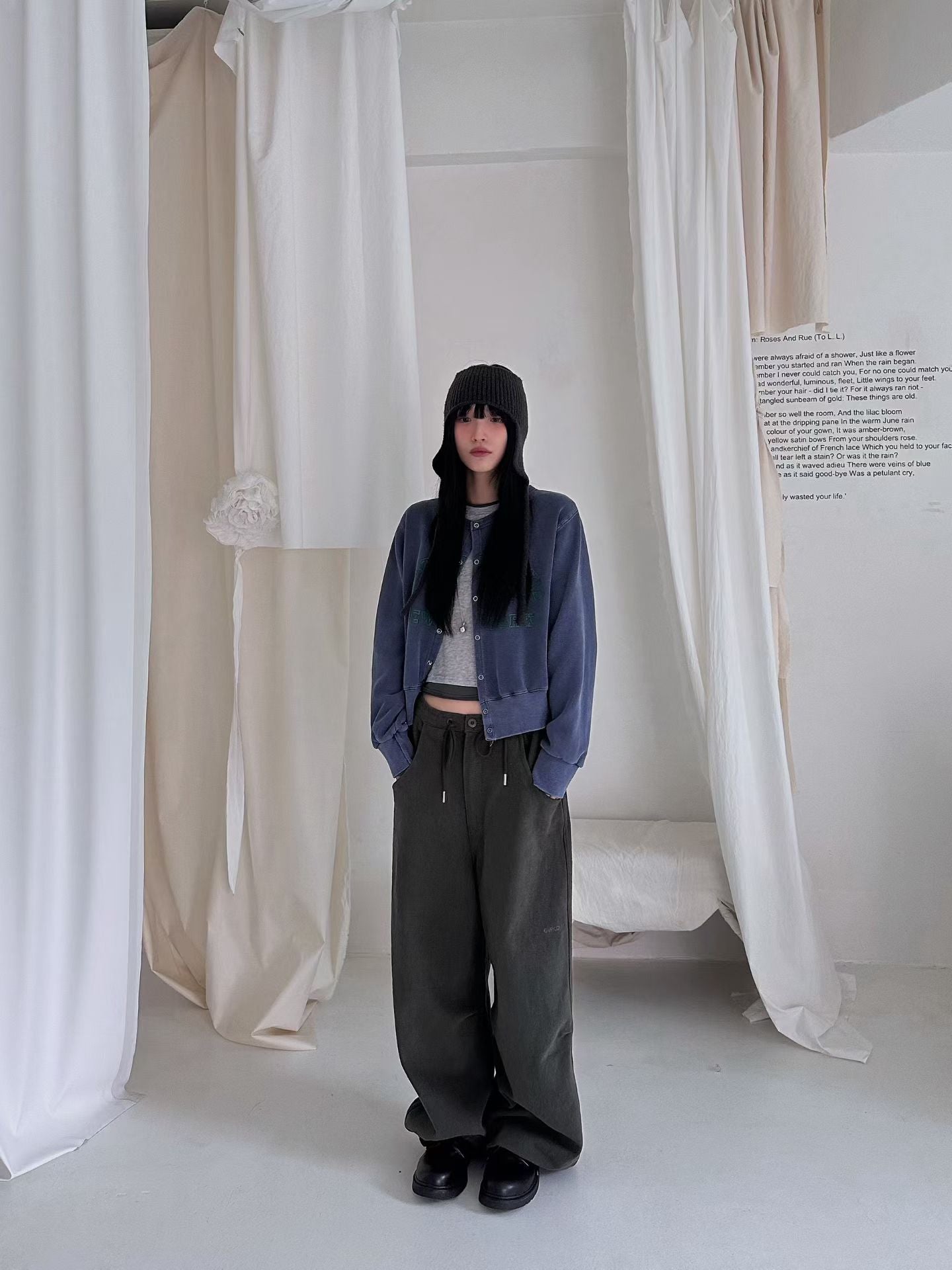 英文字洗水啪鈕外套