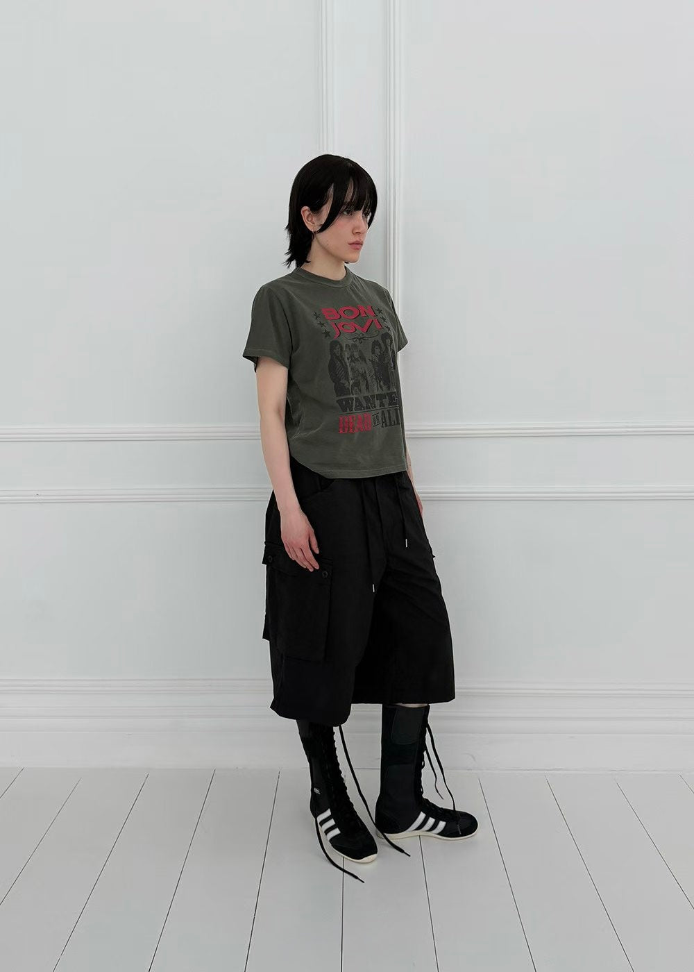 束繩短軍褲
