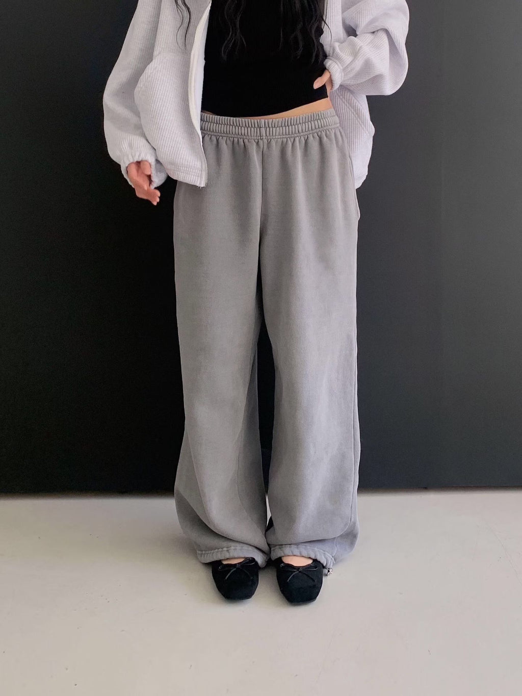 索腳抓毛裏洗水布褲