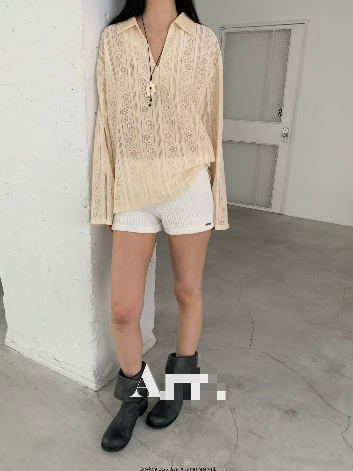 Lace V領Tee