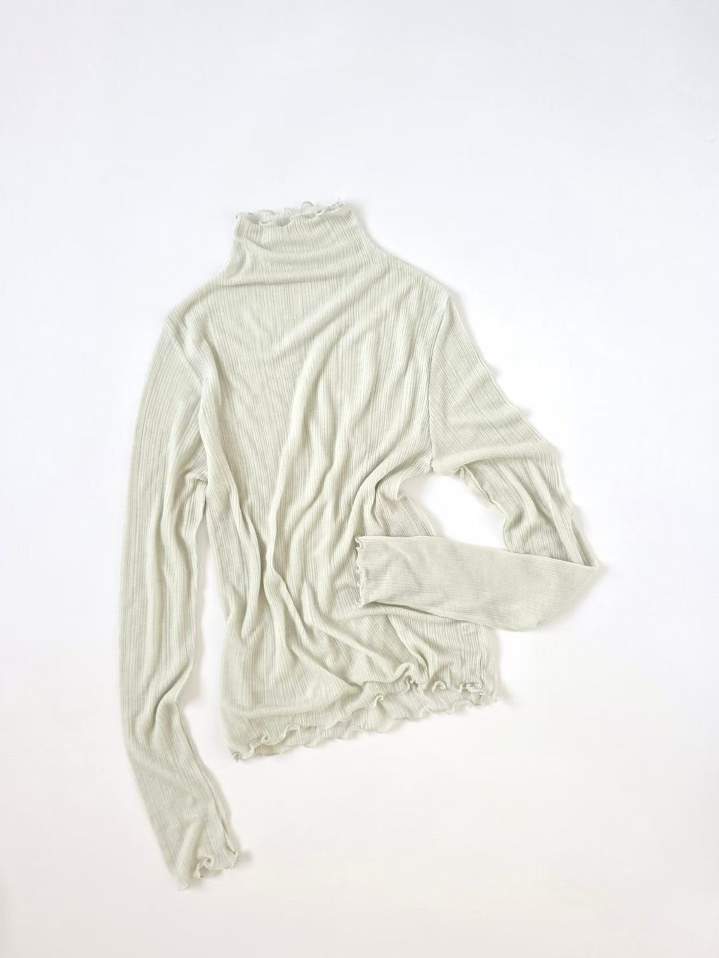 Ruffle邊企領薄Tee