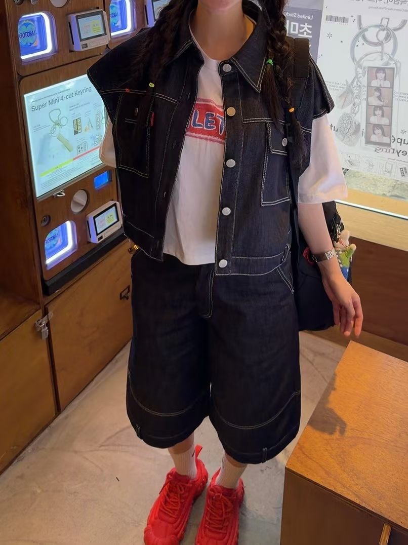 牛仔短背心外套