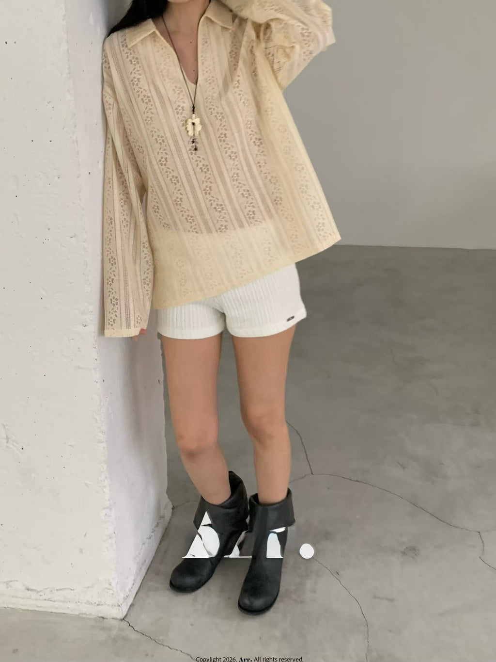 Lace V領Tee