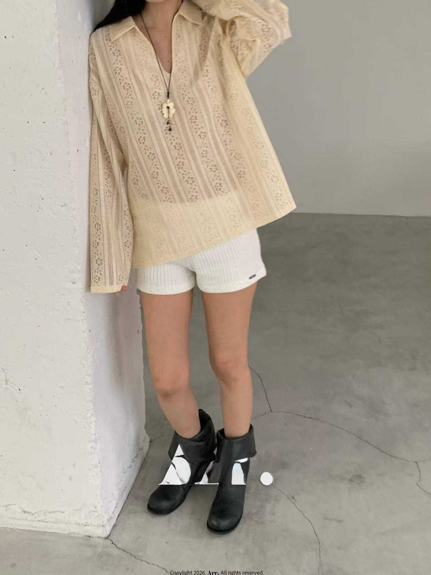 Lace V領Tee