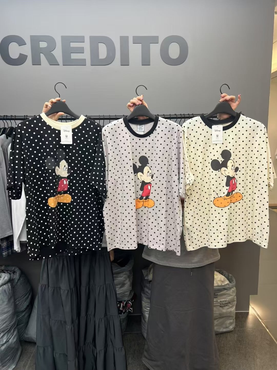 波點拼色Mickey Tee