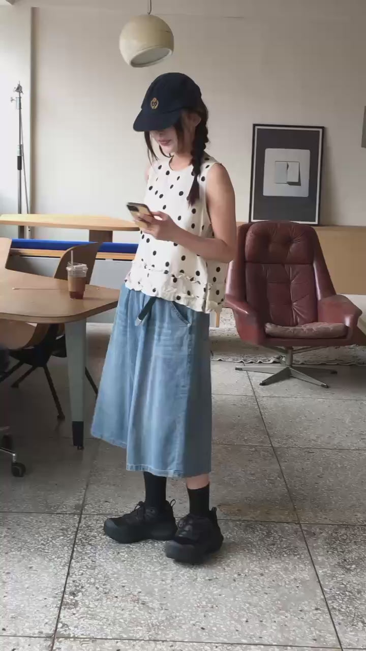 闊腳牛仔裙褲